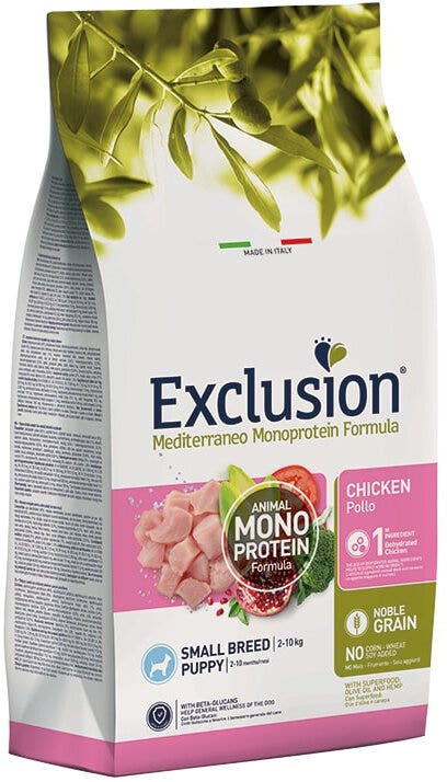 Dorado Exclusion Mediterraneo Monoprotein Noble Grain Puppy Small Breed au poulet, croquettes pour chiens 500 g