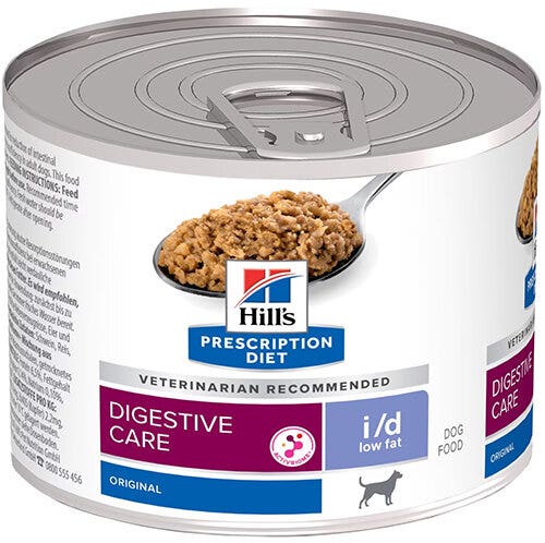 Hill's Prescription Diet Canine I/D Digestive Care Low Fat Croquettes pour chiens adultes 200 g