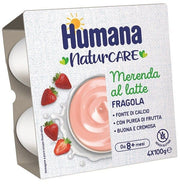 Humana Merenda Al Latte Gusto Fragola 4x100g