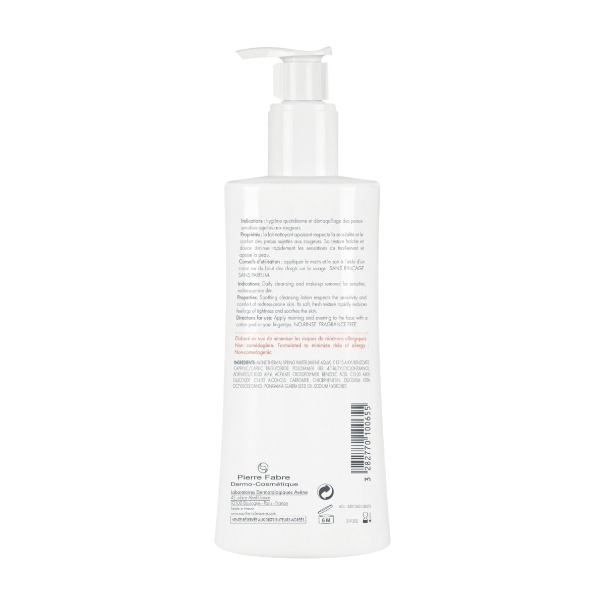 Avene Antirougeurs Lait Dermo-Nettoyant 400 ml