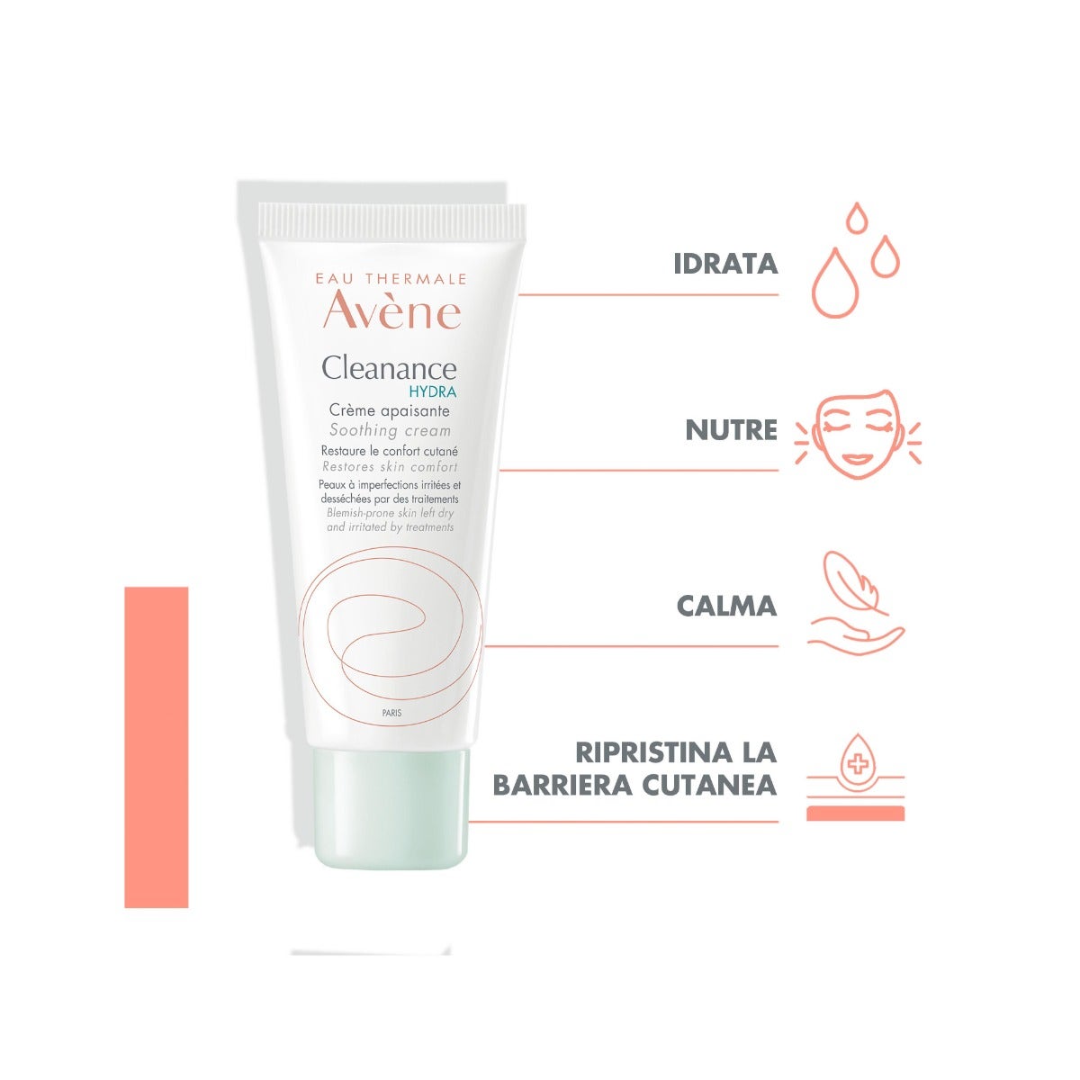 Eau Thermale Avène Cleanance Hydra Crème pour Peaux Grasses et à Imperfections 40 ml