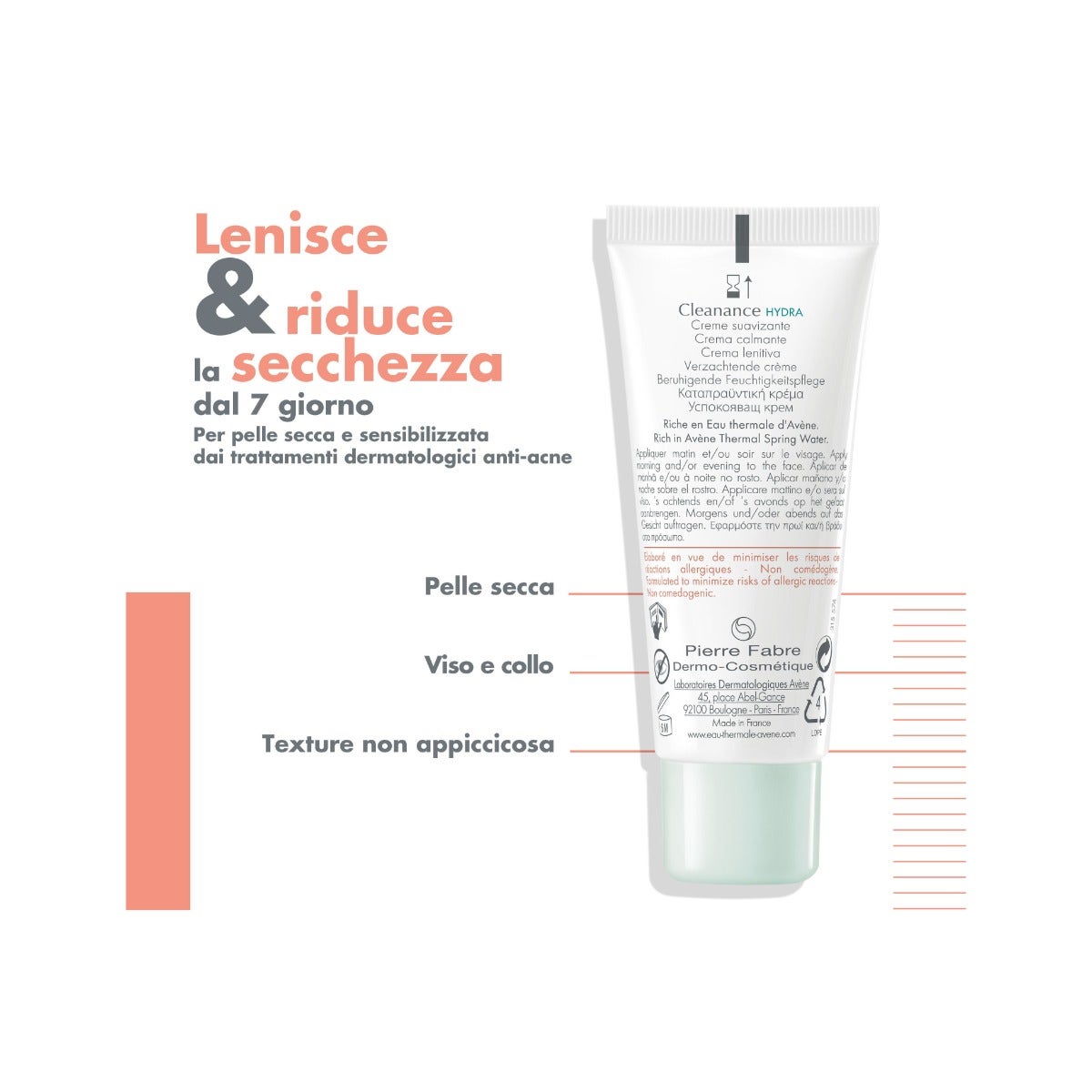 Eau Thermale Avène Cleanance Hydra Crème pour Peaux Grasses et à Imperfections 40 ml