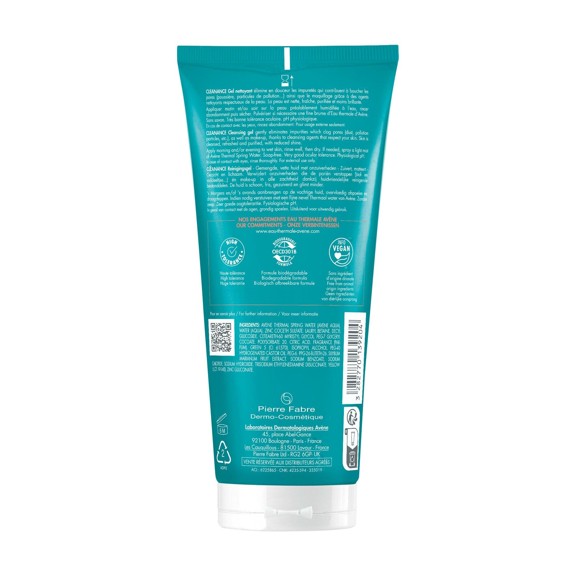 Eau Thermale Avène Cleanance Gel Detergente Purificante Pelle Grassa Con Imperfezioni 200ml