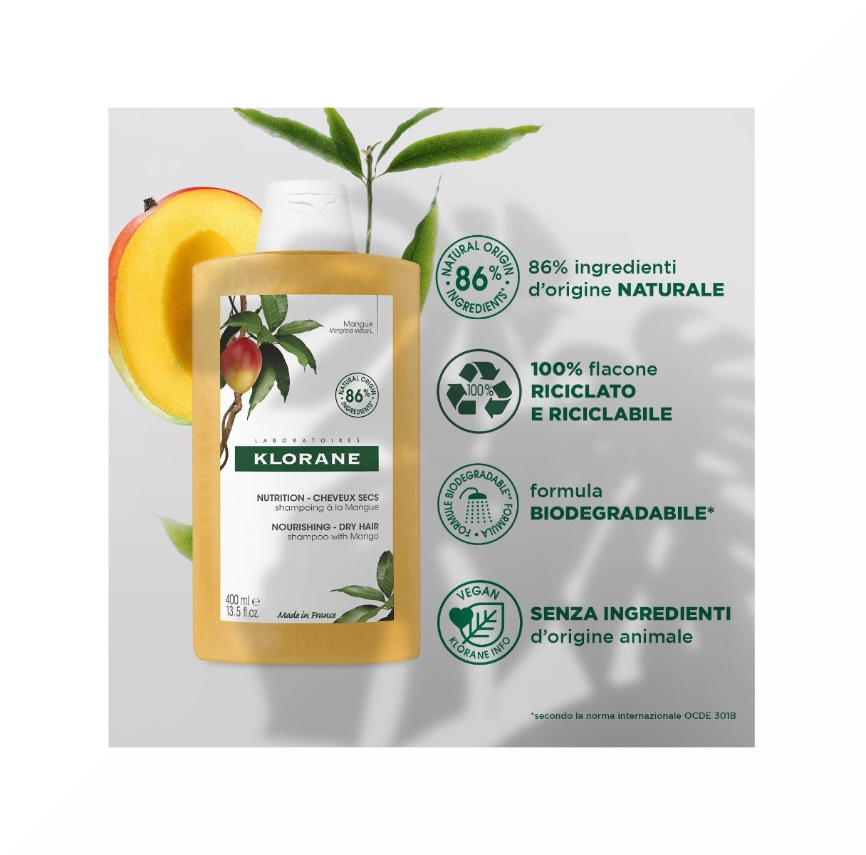 Klorane Shampooing à la mangue 400 ml