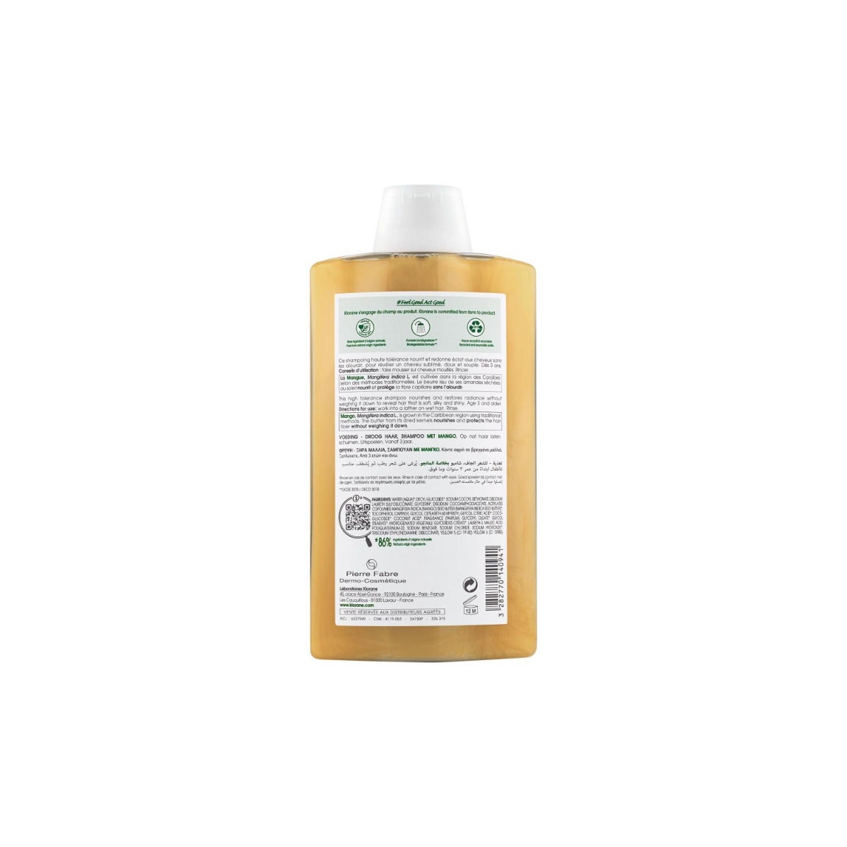Klorane Shampooing à la mangue 400 ml