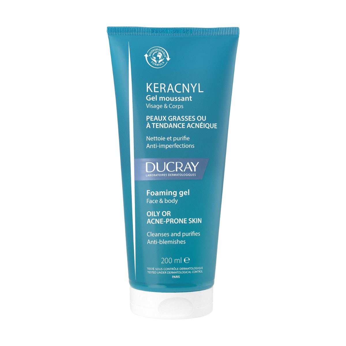 Ducray Keracnyl Gel Nettoyant pour Peaux Grasses 200 ml