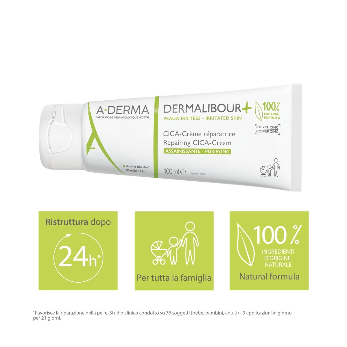 Aderma Dermalibour+ Cica-Crème restructurante purifiante pour peaux irritables 100 ml
