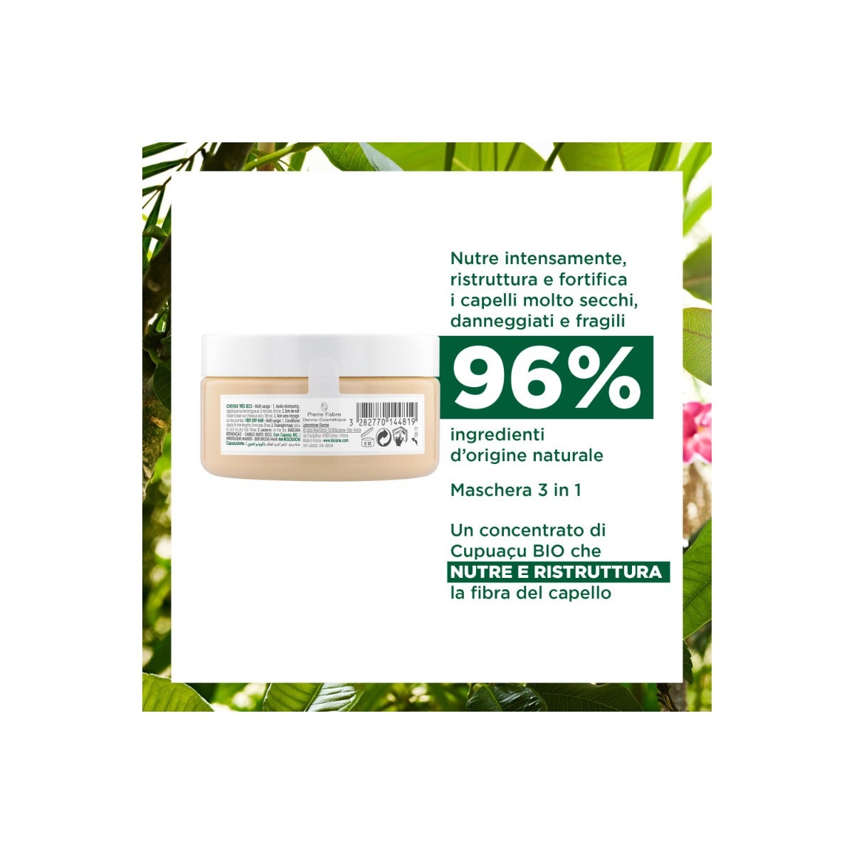 Klorane Maschera Al Burro Di Cupuacu Bio Riparatrice 150ml