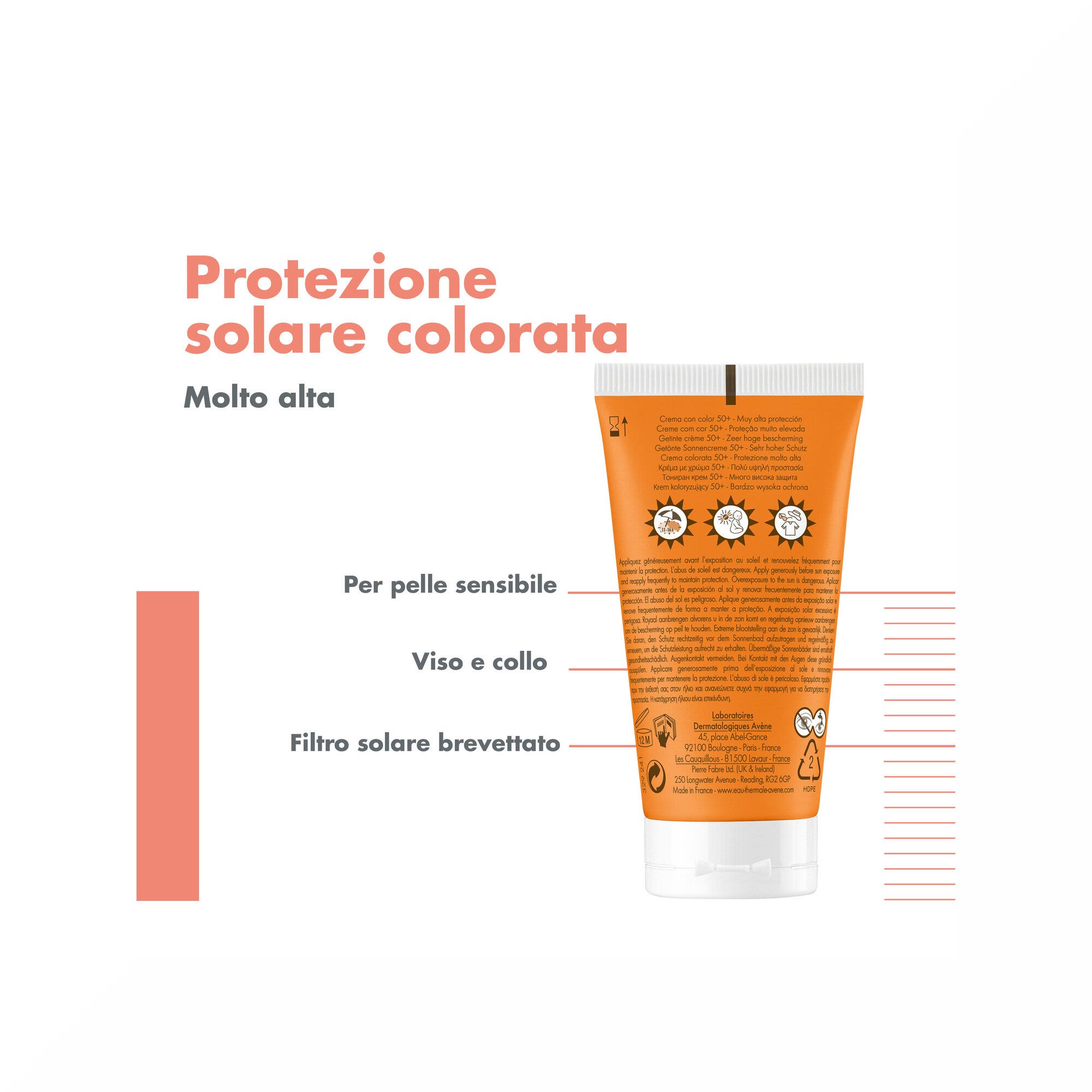 Avène Crème teintée SPF 50+ Solaire Visage 50 ml