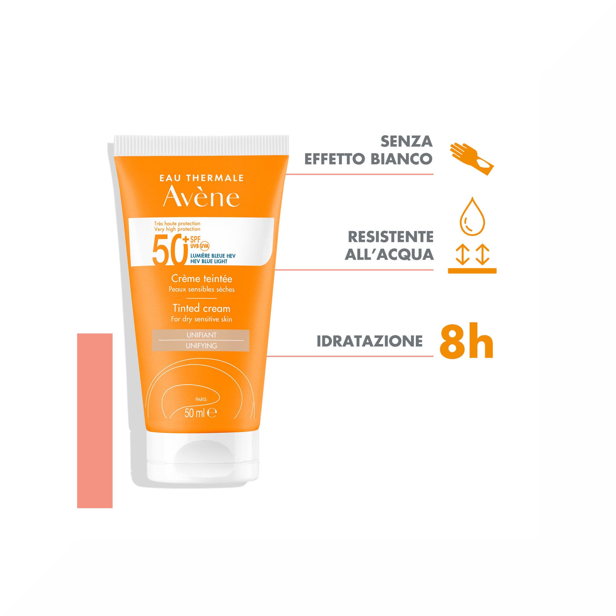 Avène Crème teintée SPF 50+ Solaire Visage 50 ml