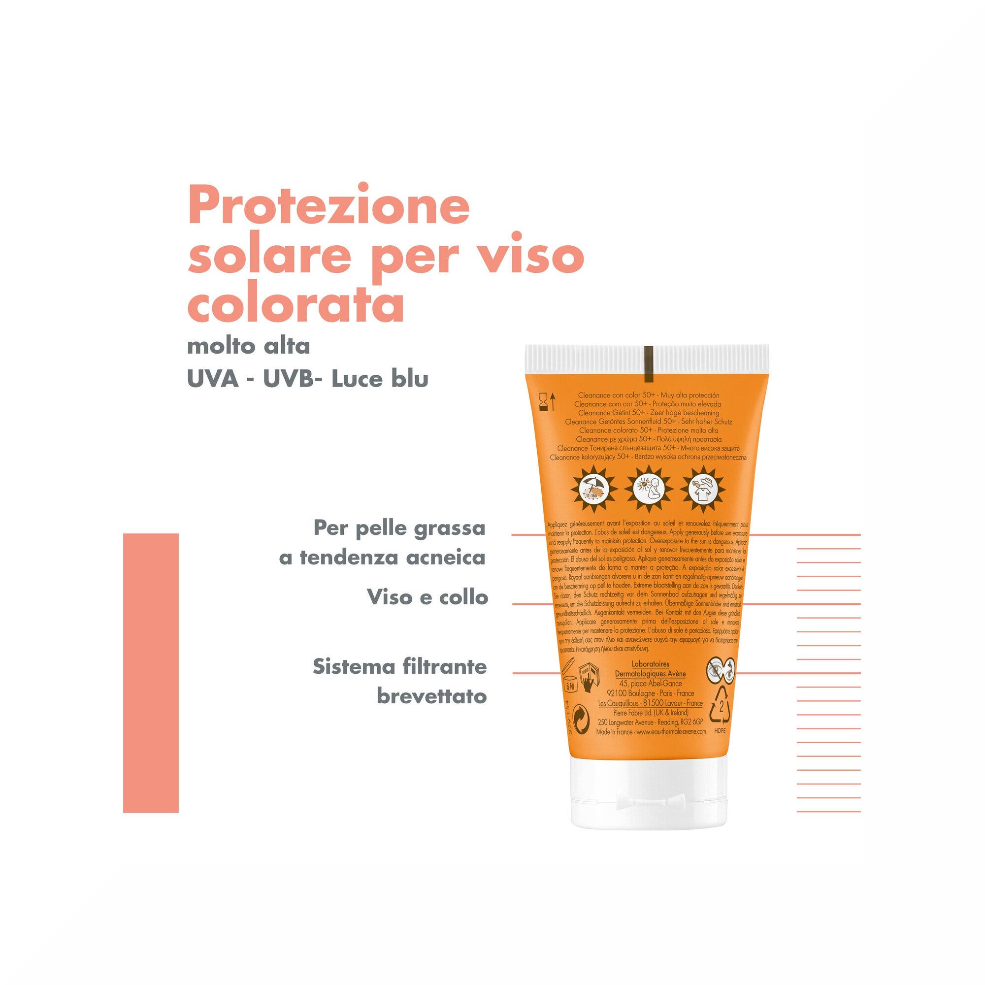Avène Cleanance Teinté SPF 50+ Crème solaire visage 50 ml