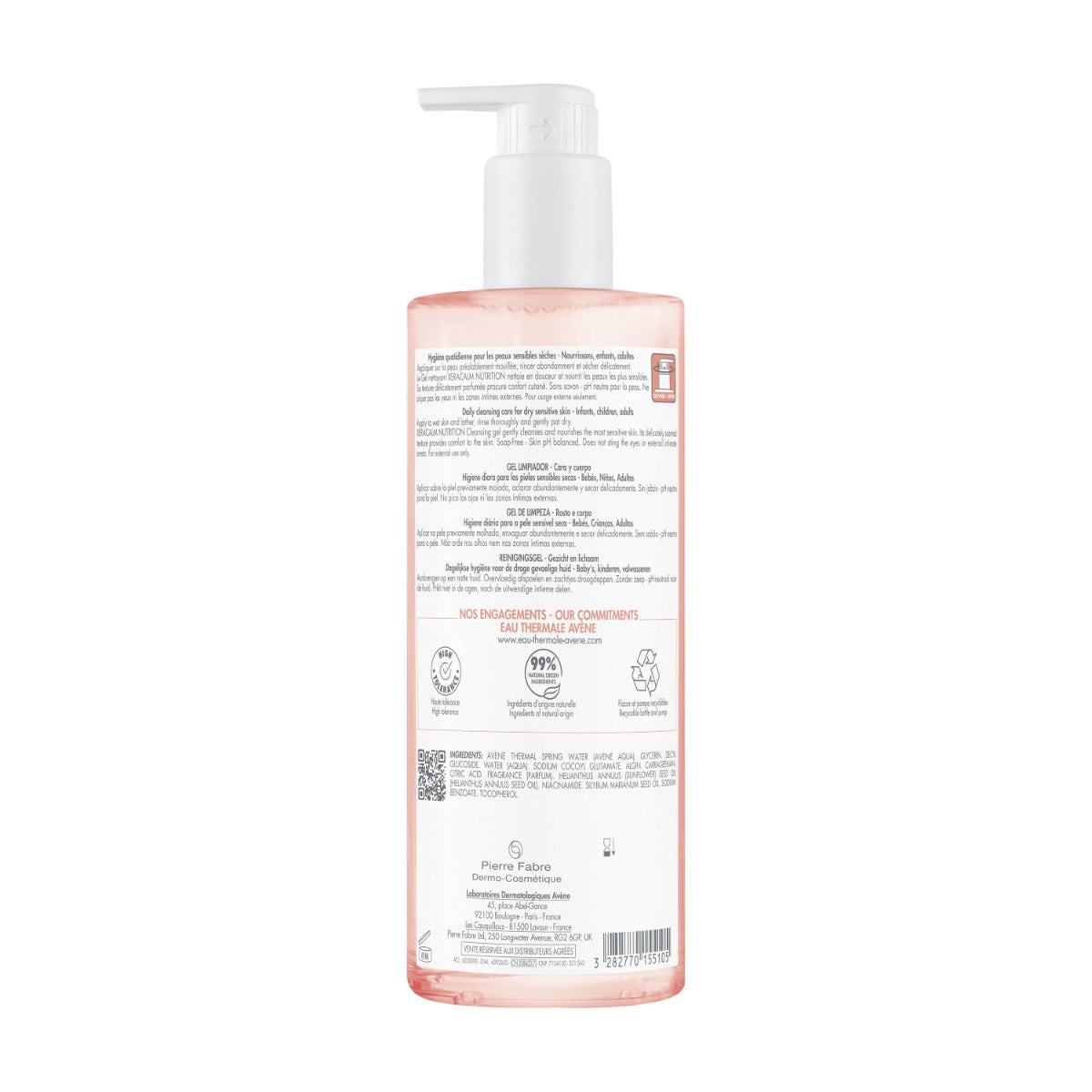 Eau Thermale Avène Xeracalm Nutrition Gel Nettoyant Peau Sèche 500 ml