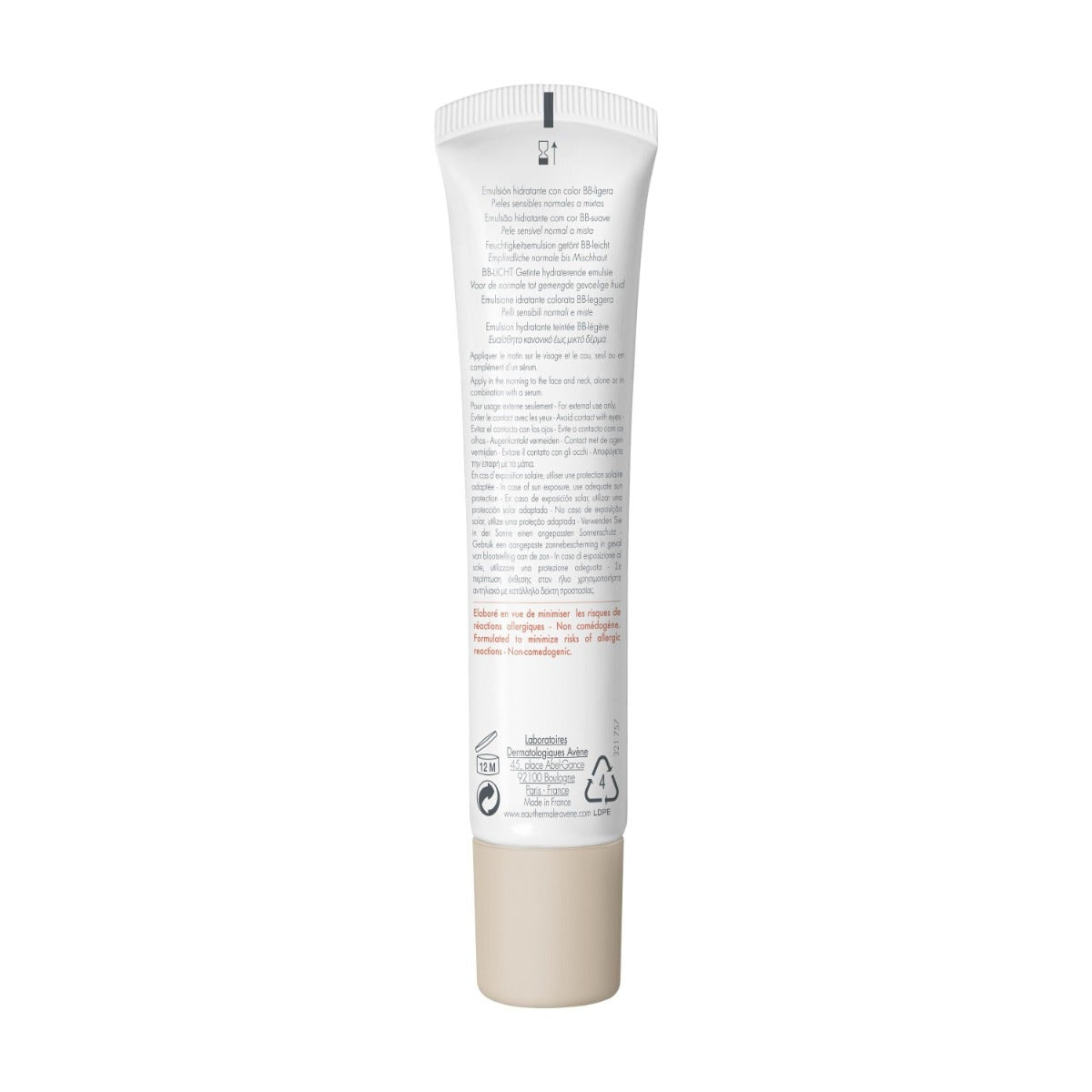 Eau Thermale Avène Hydrance Crema Idratante Colorata BB Leggera SPF30 40ml