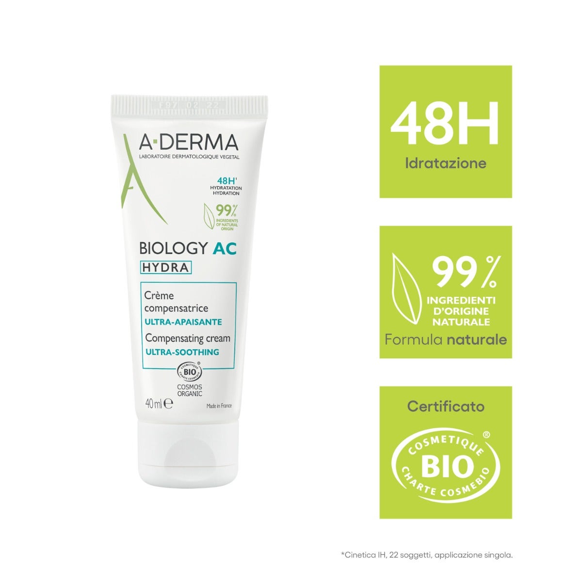 A-Derma Biology Ac Hydra Crème compensatrice ultra-apaisante anti-imperfections 40 ml