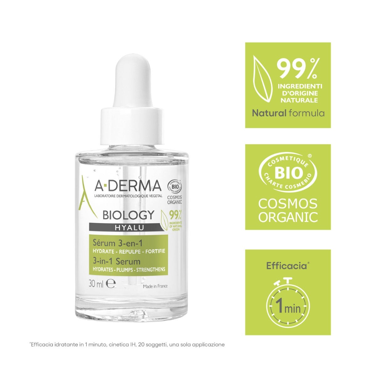 A-Derma Biology Hyalu Siero 3-in-1 Idratante 30ml