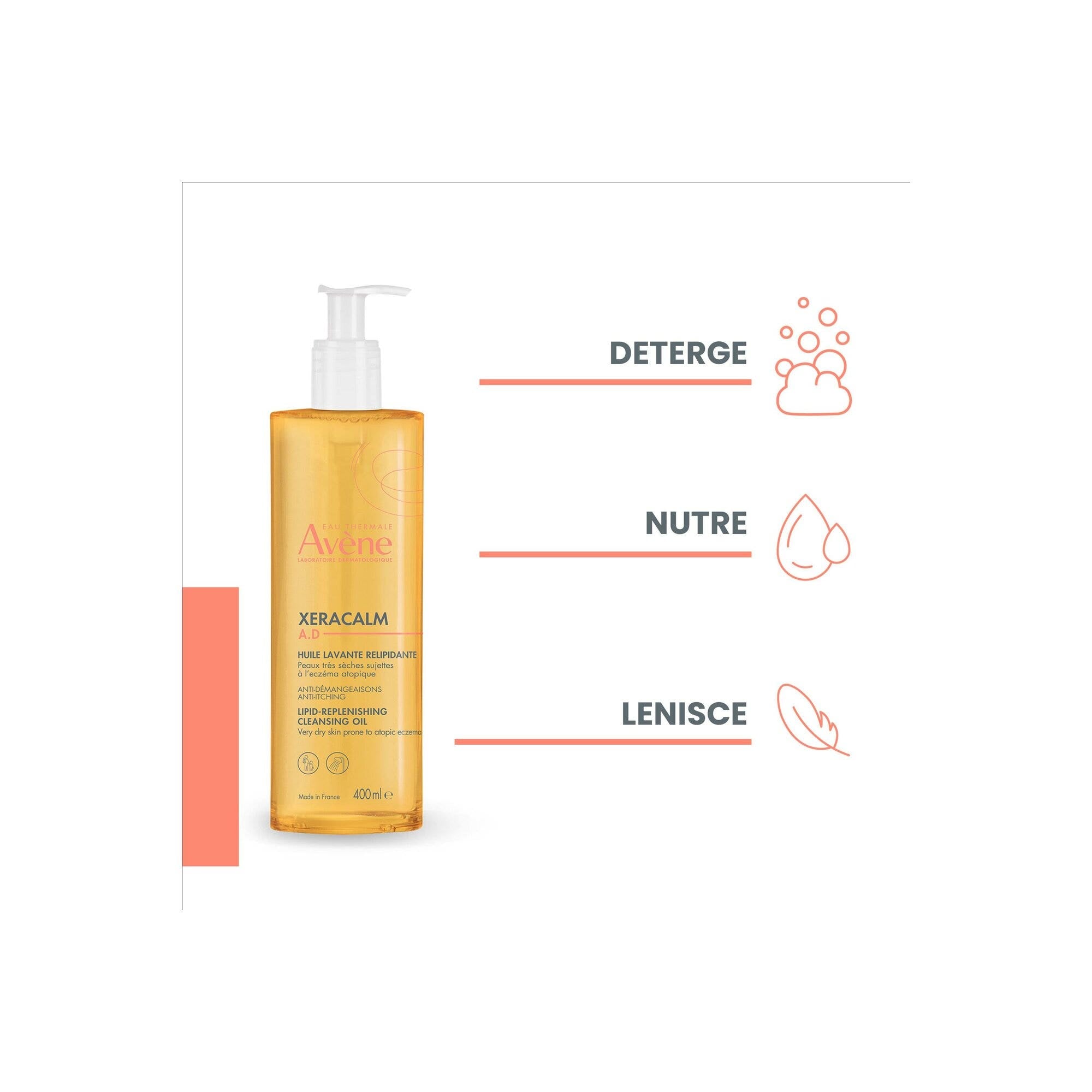 Eau Thermale Avène Xeracalm AD Huile Démaquillante Liporégénérante 400 ml