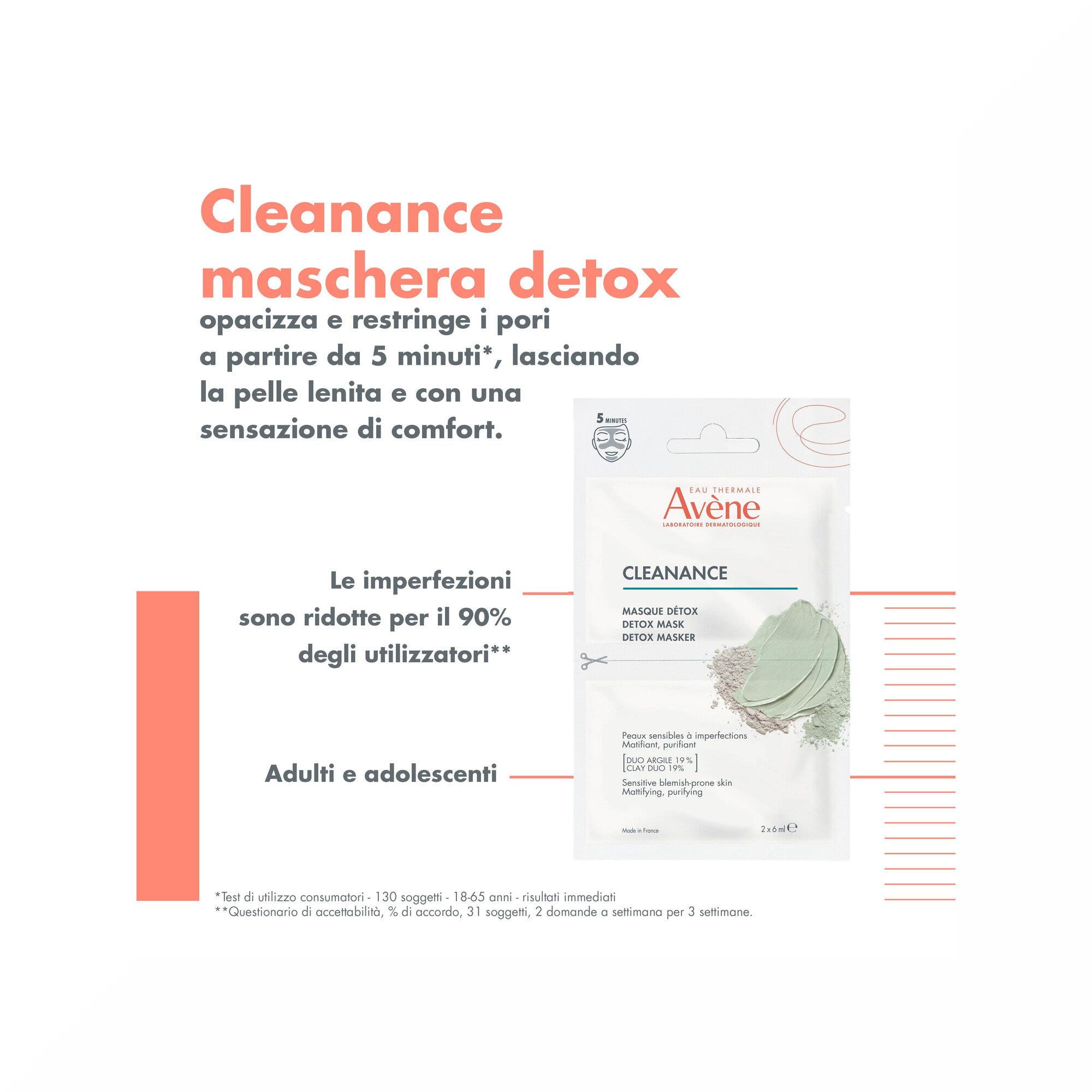 Eau Thermale Avène Cleanance Masque Détox 2 x 6 ml