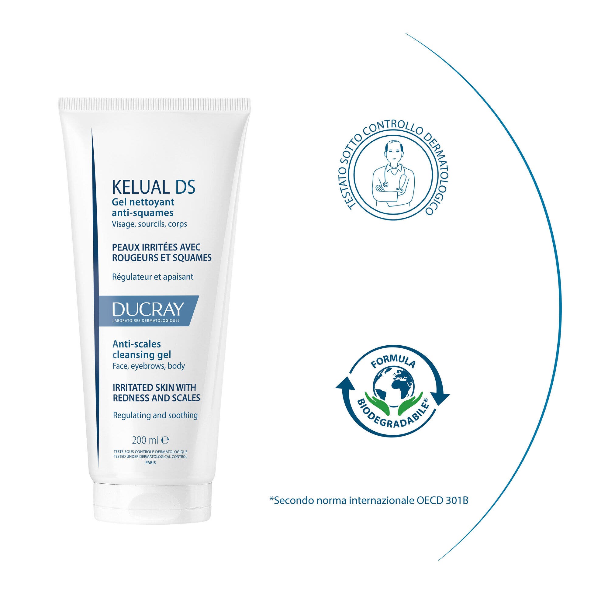 Ducray Kelual DS Gel Nettoyant Anti-Desquamation Visage et Corps 200 ml