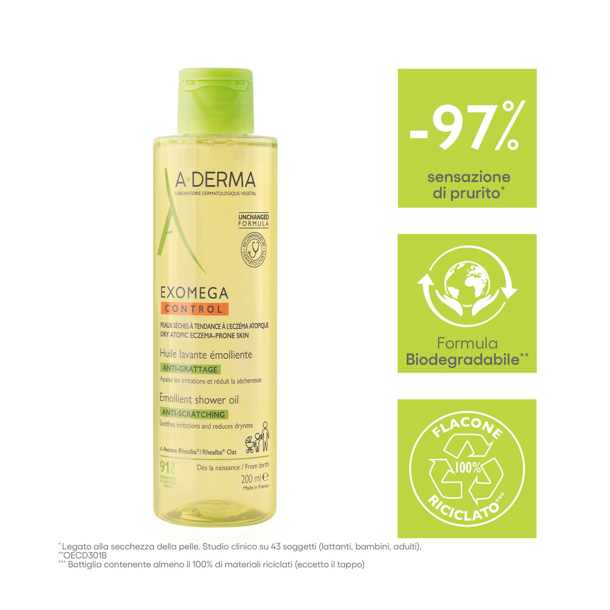 A-Derma Exomega Control Olio Lavante Emolliente 200ml