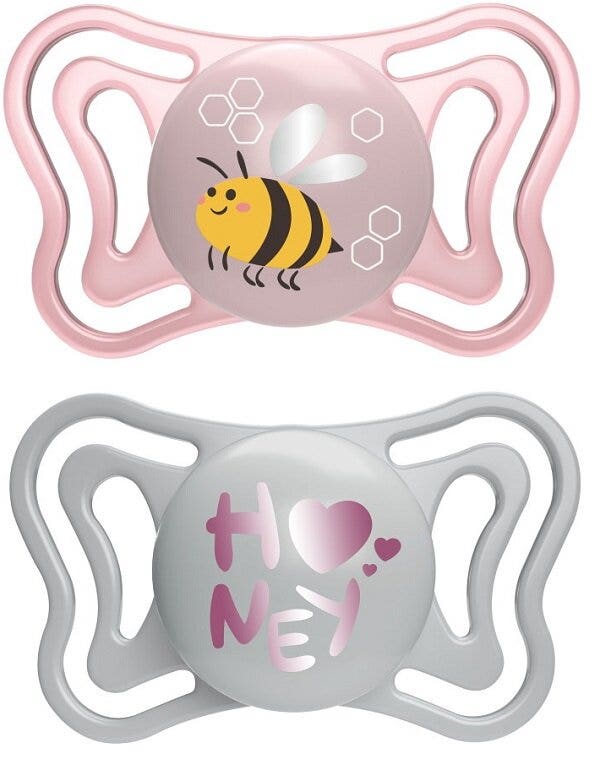 Chicco Physoforma Light Sucette en silicone rose, lot de 2, 2-6 mois