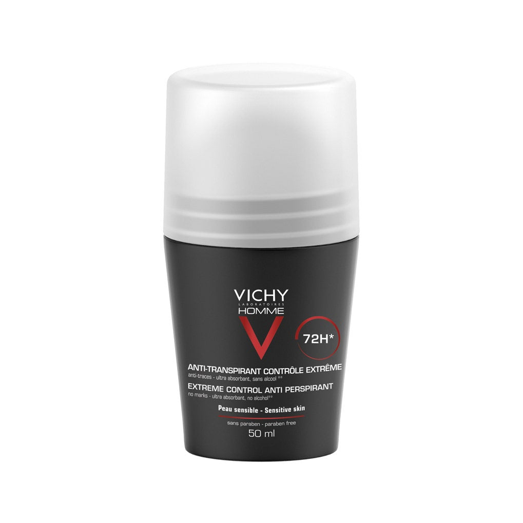 Vichy Homme Déodorant Anti-Transpirant Contrôle Extrême 72H Roll-on 50 ml
