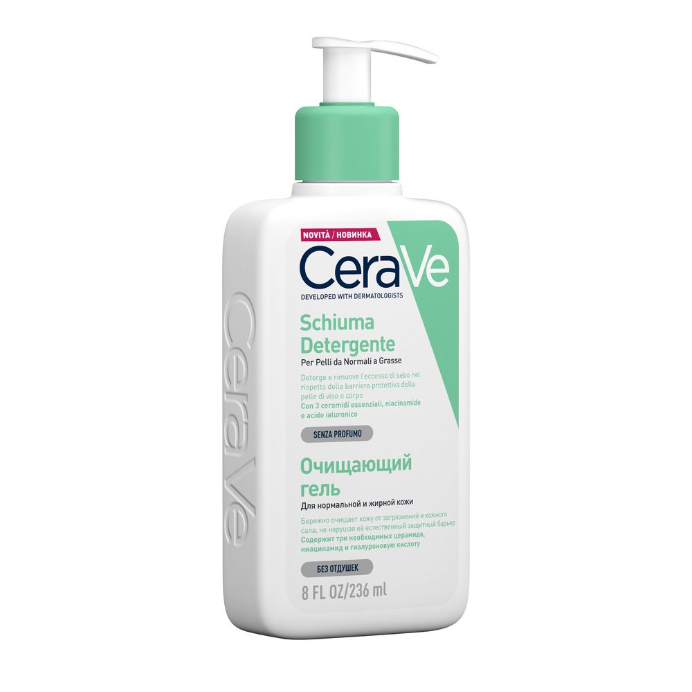 CeraVe Mousse Nettoyante Visage pour Peaux Grasses Séborégulatrice 236 ml