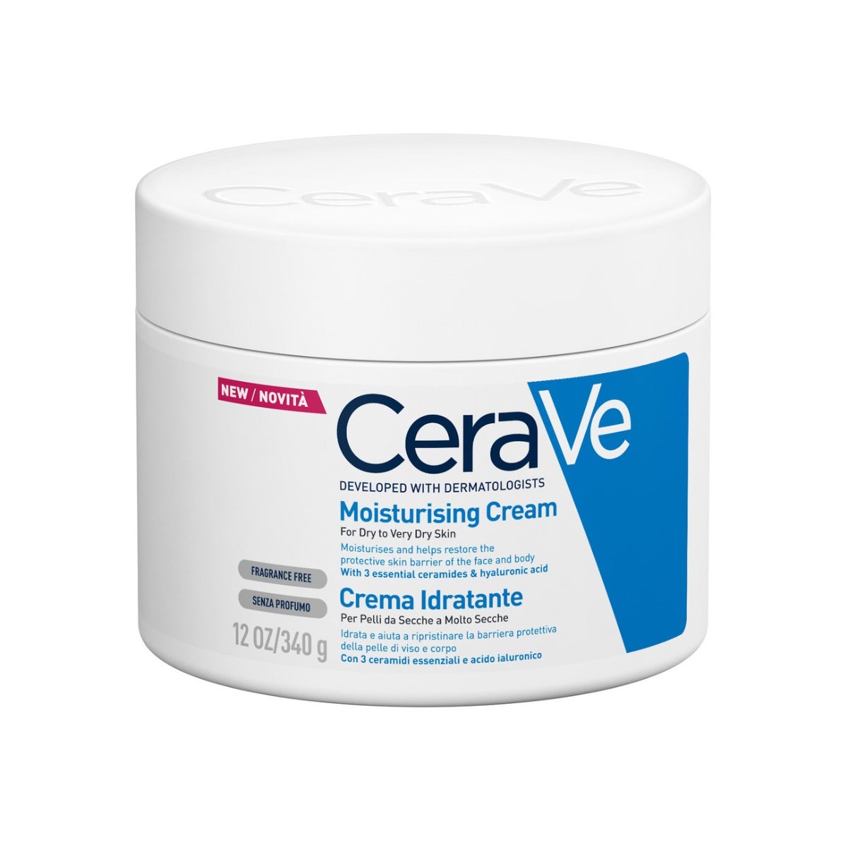 CeraVe Crème Hydratante pour le Corps Peaux Très Sèches 340 g