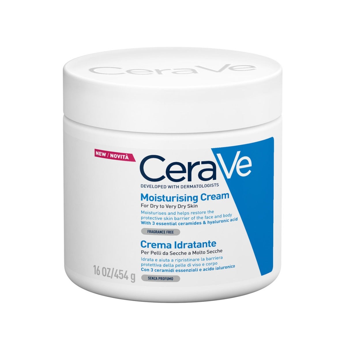 CeraVe Crème Hydratante pour le Corps Peaux Très Sèches 454 g