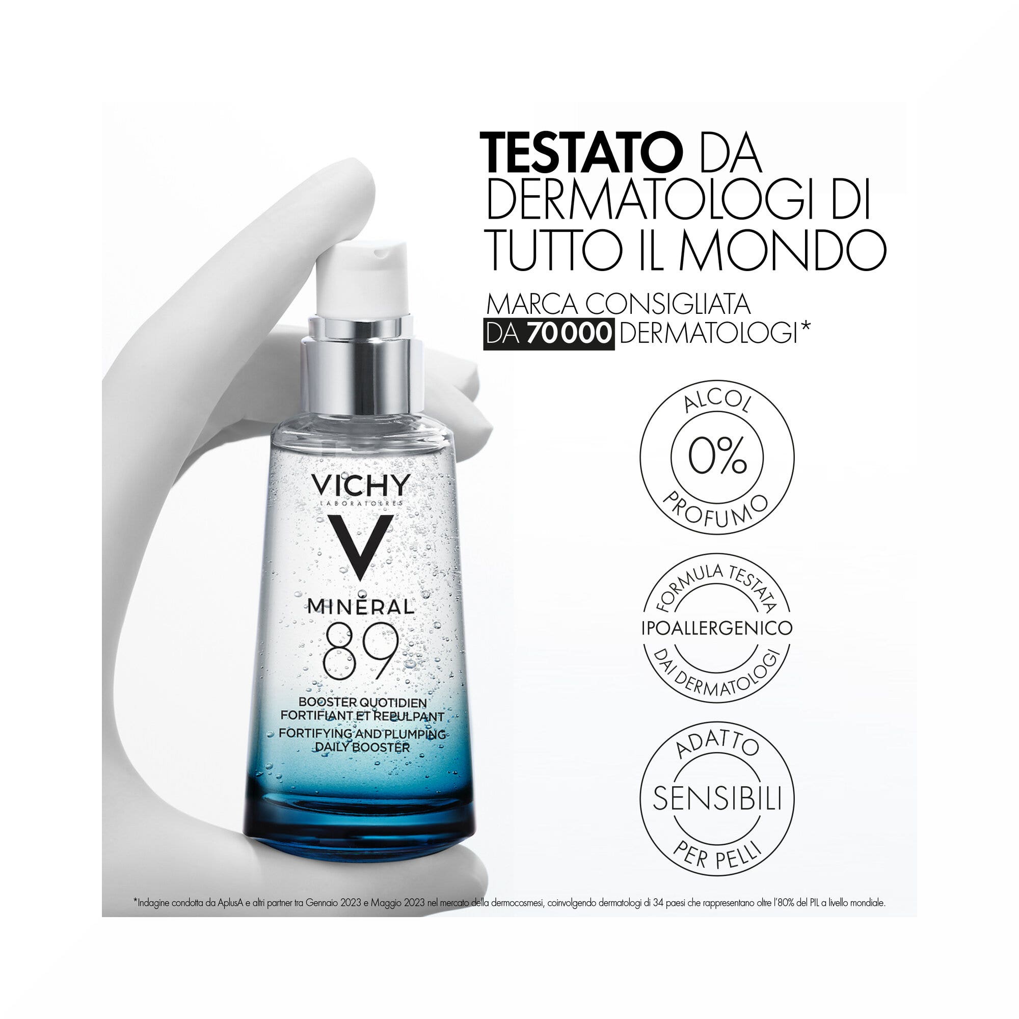 Vichy Mineral 89 Booster Quotidien Fortifiant et Repulpant à l'Acide Hyaluronique 75 ml