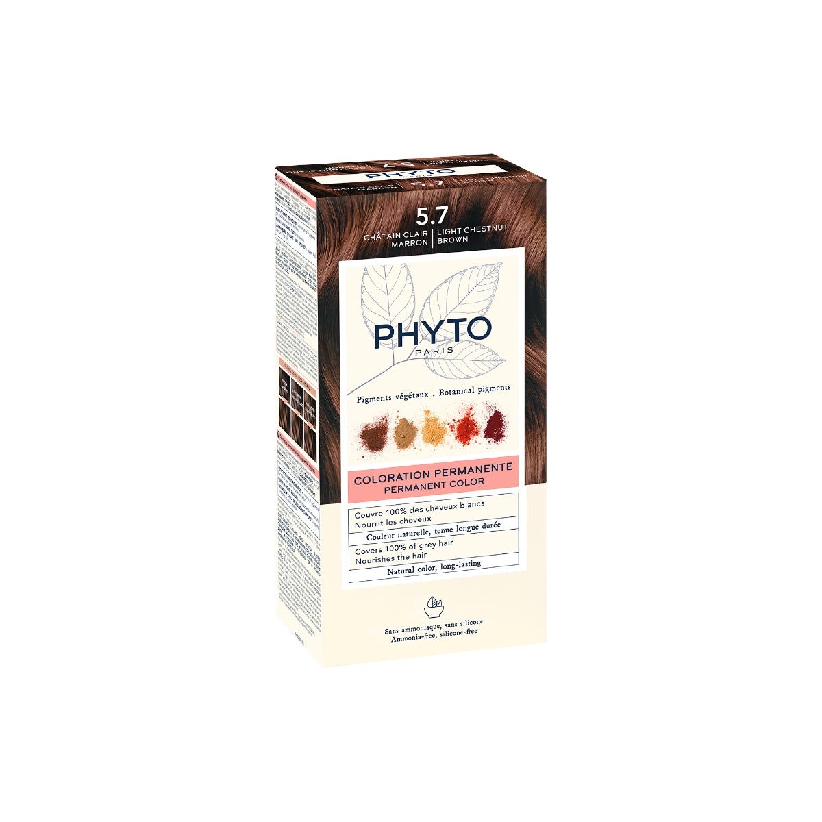 Phyto Phytocolor 5.7 Châtain Clair Tabac Coloration Permanente pour Cheveux
