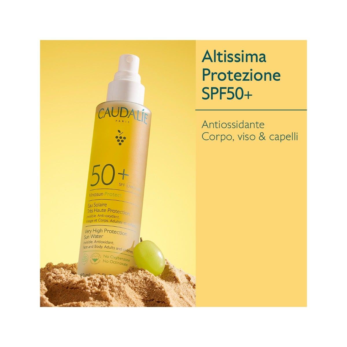 Caudalie Vinosun Protect Acqua Solare Ad Altissima Protezione 150ml SPF50+