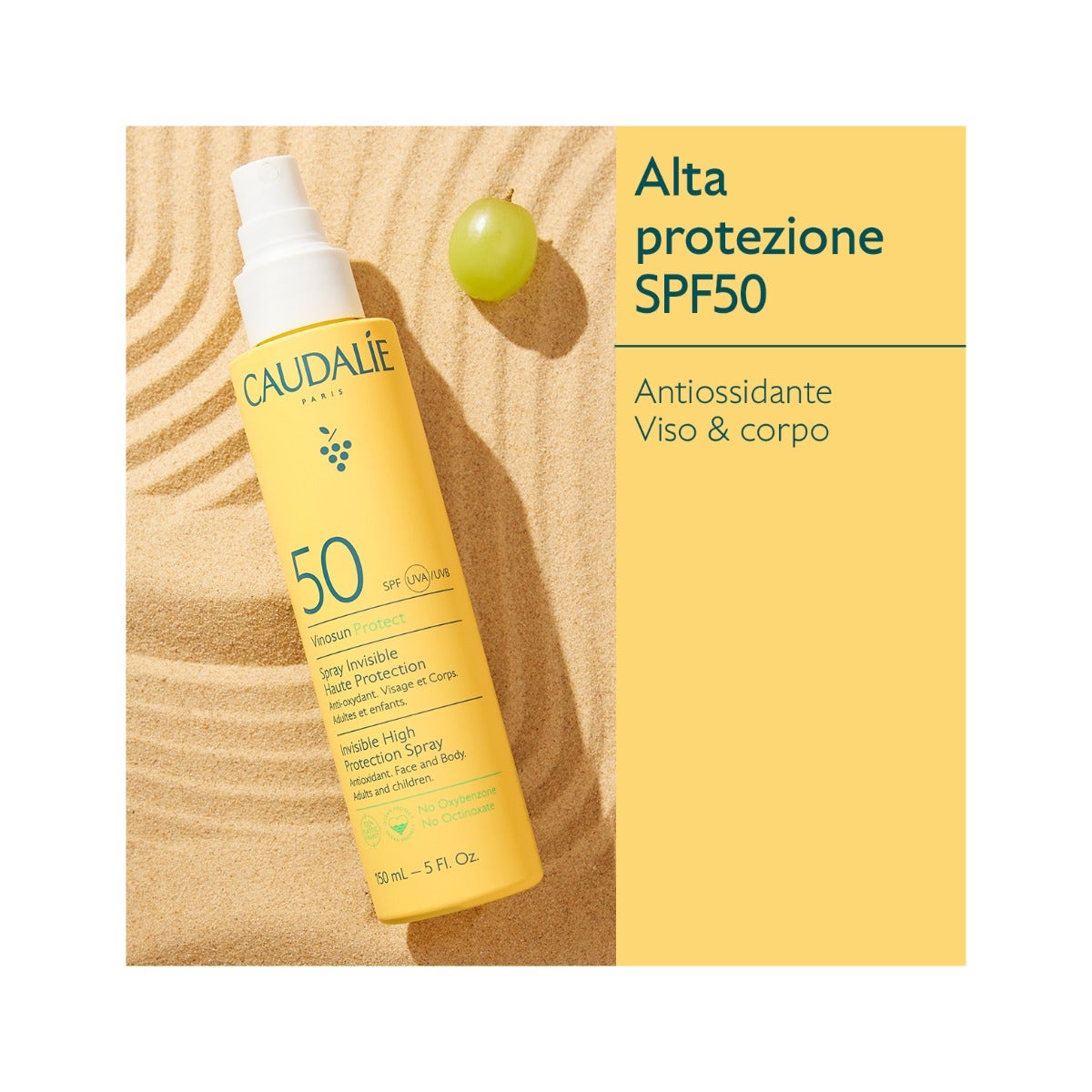 Caudalie Vinosun Protect Spray Invisibile ad Alta Protezione SPF50 150ml