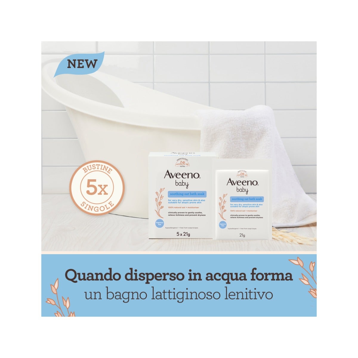 Aveeno Baby Poudre de bain colloïdale 5 x 21 g