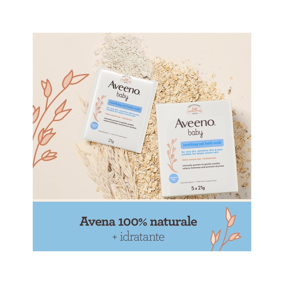 Aveeno Baby Poudre de bain colloïdale 5 x 21 g