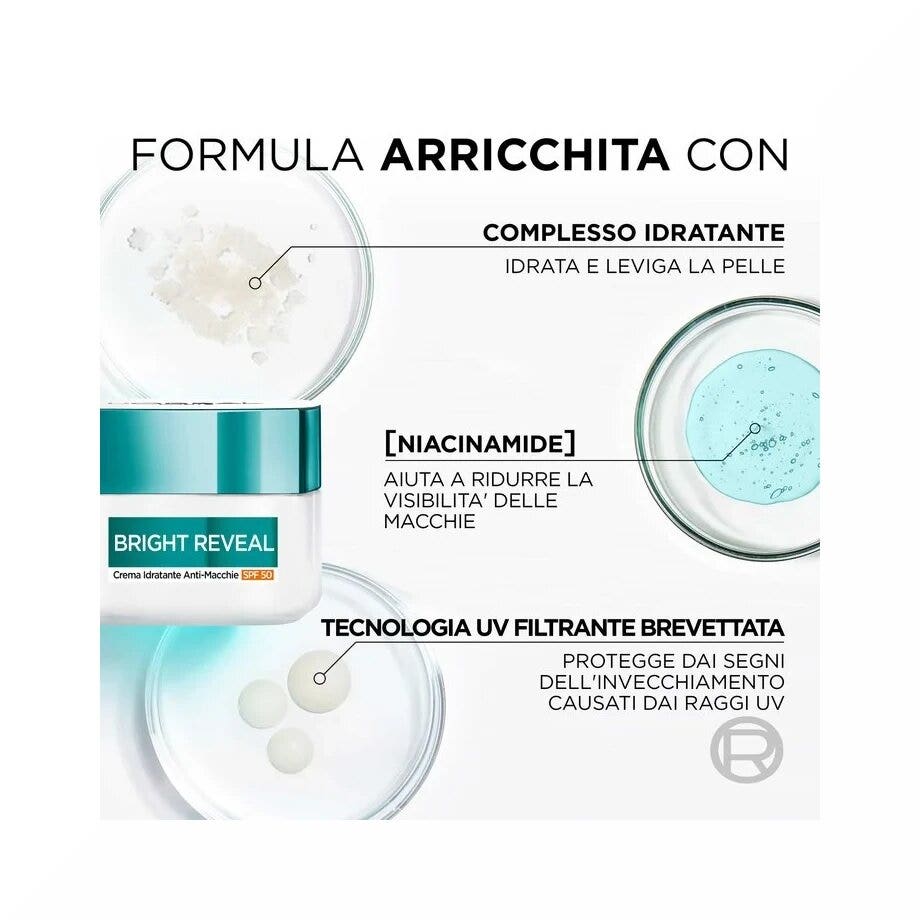 L'Oreal Paris Bright Reveal Crema Idratante Anti-Macchie SPF50 50ml