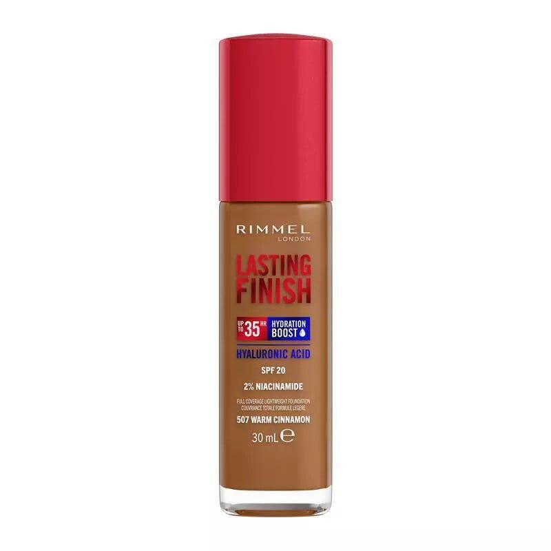 Rimmel Fond de teint Lasting Finish 35h à l'acide hyaluronique 507 Warm Cinnamon 30 ml