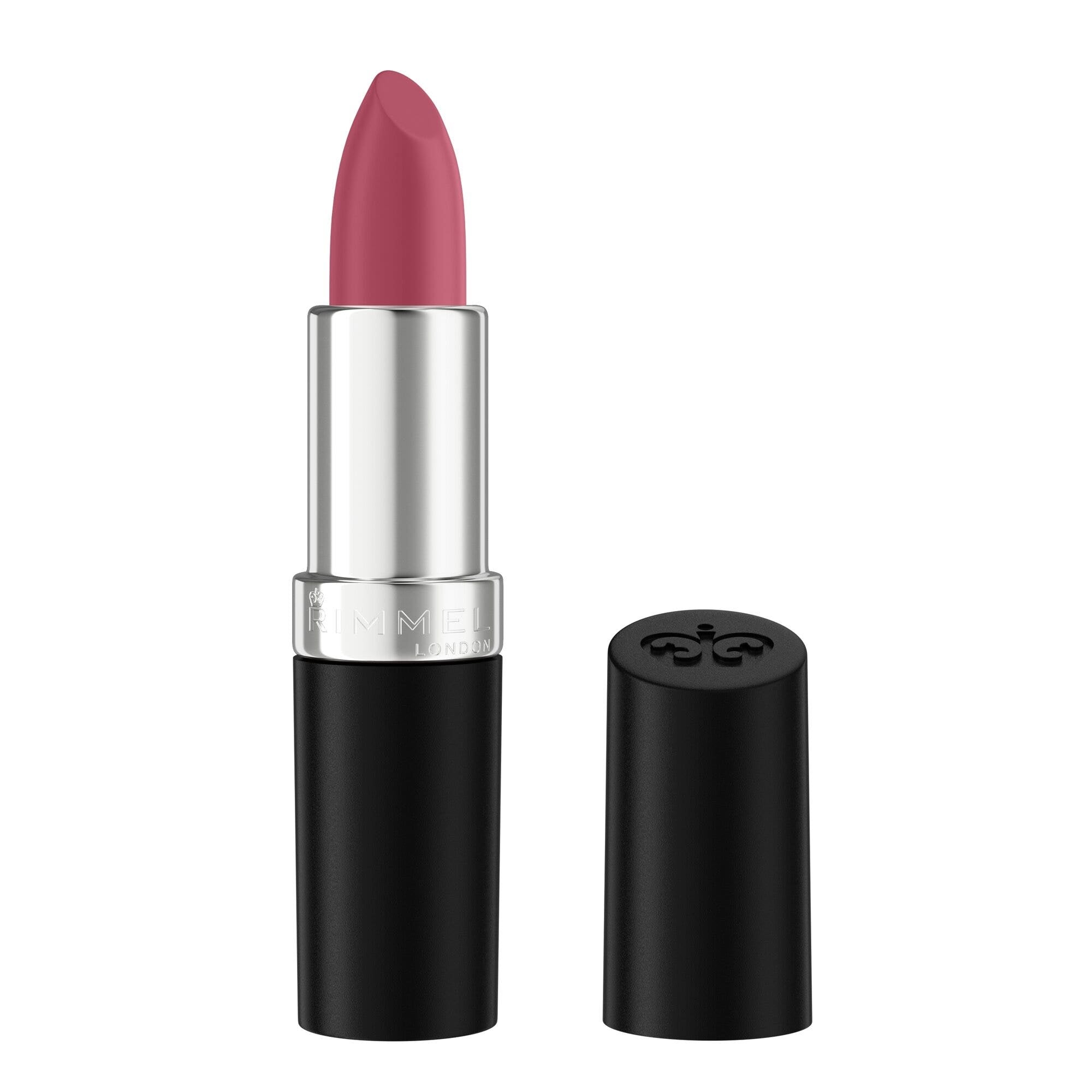 Rimmel Lasting Finish Rouge à lèvres satiné hydratant, formule vegan, 4 g, 390 Plush Pink