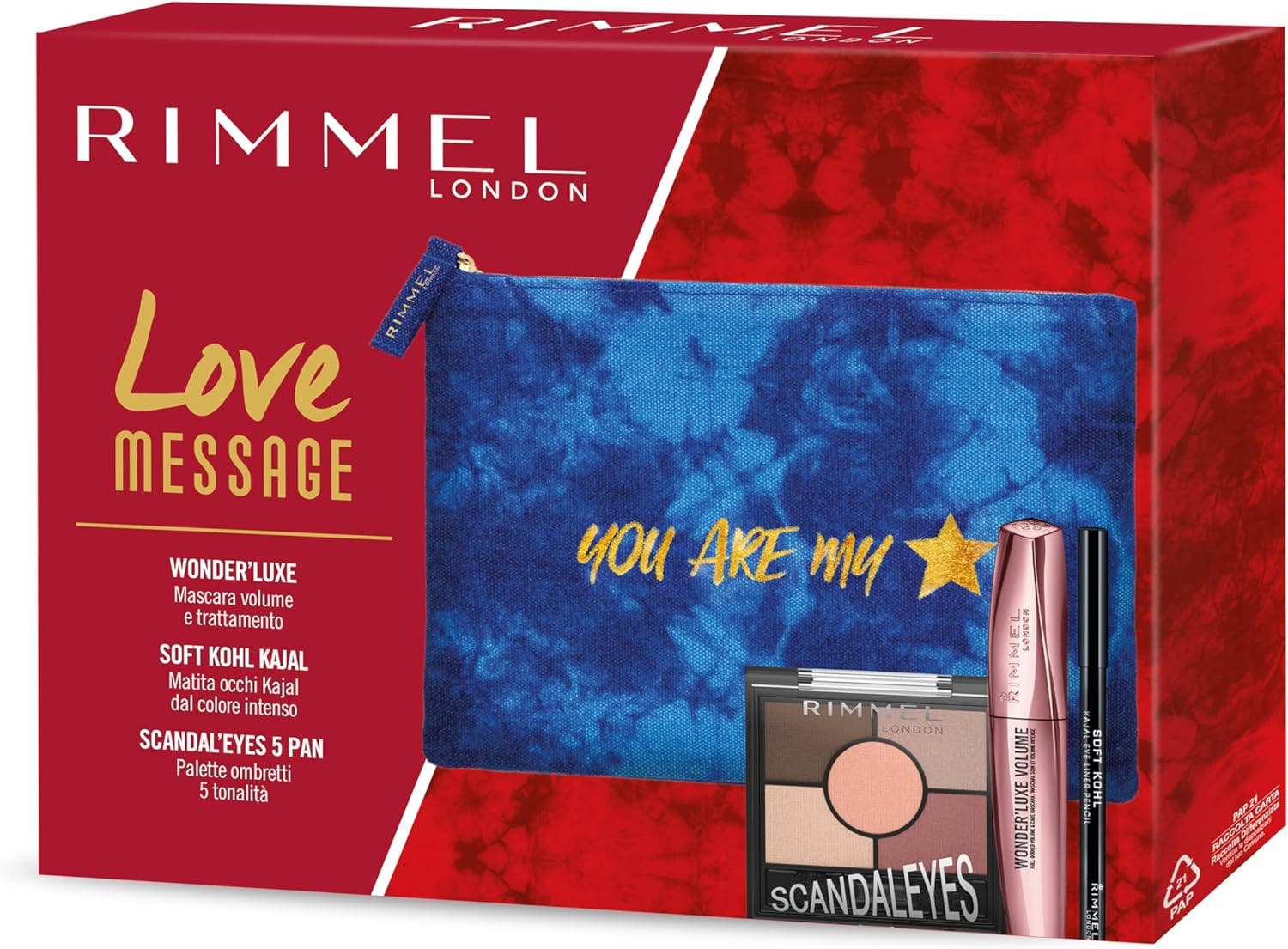 Rimmel Coffret Love Message Wonder'Luxe Mascara + Crayon Kajal pour les yeux + Palette d'ombres à paupières