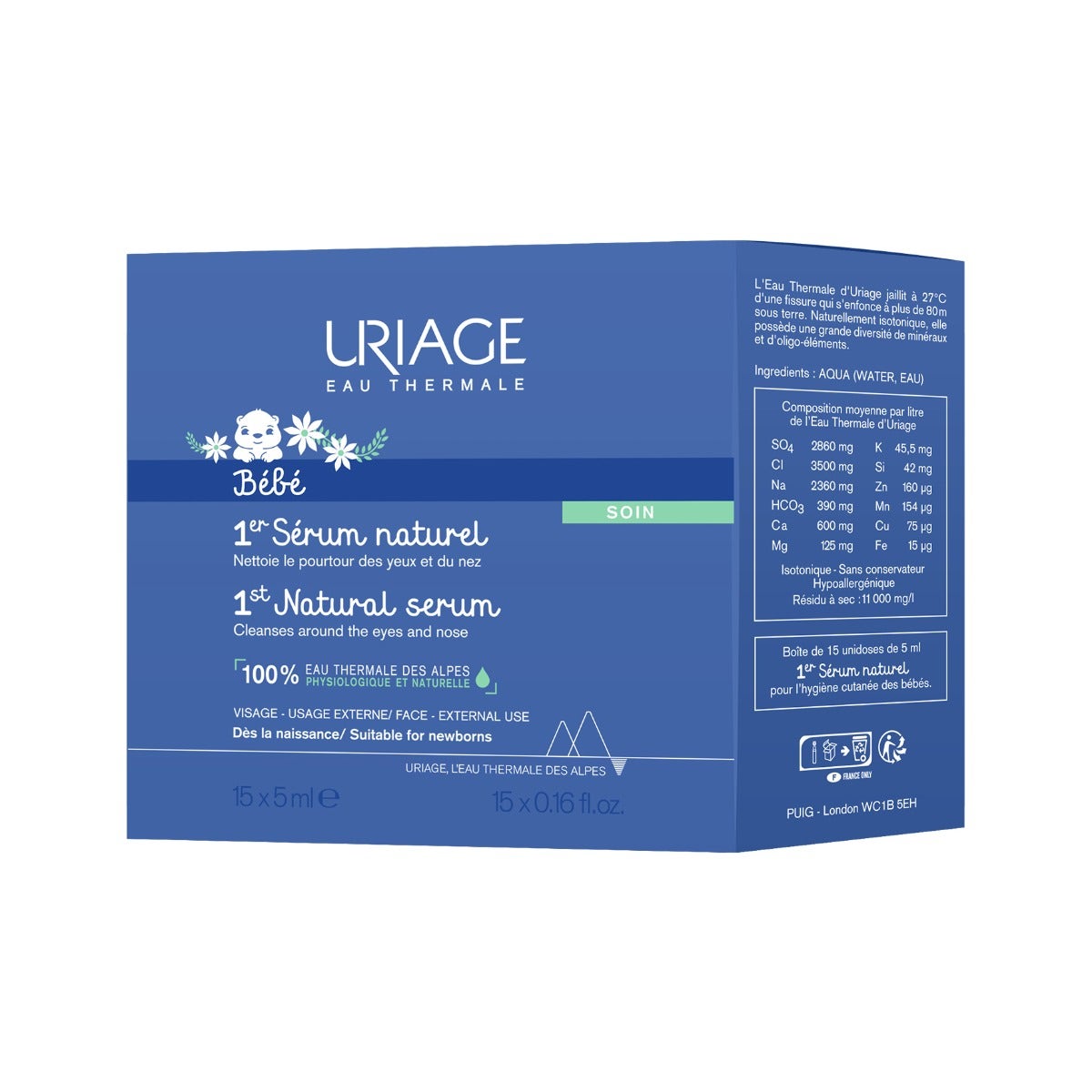 Uriage Bebe Siero Fisiologico 15 Flaconcini Da 5ml