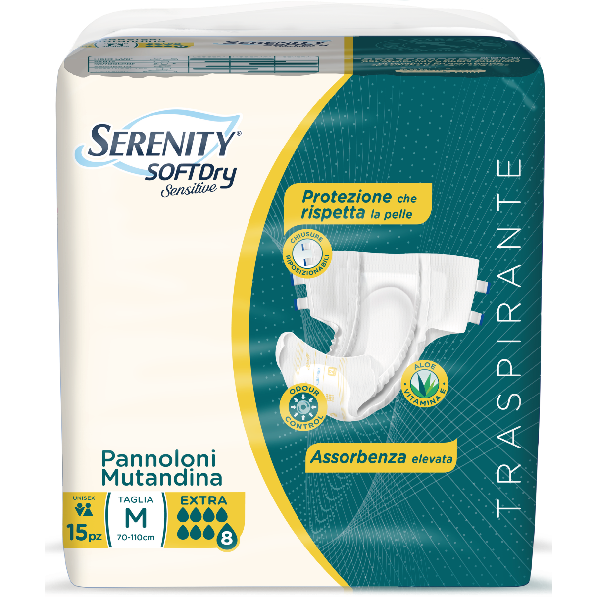 Serenity Soft Dry Sensitive Couches-culottes taille M 15 pièces