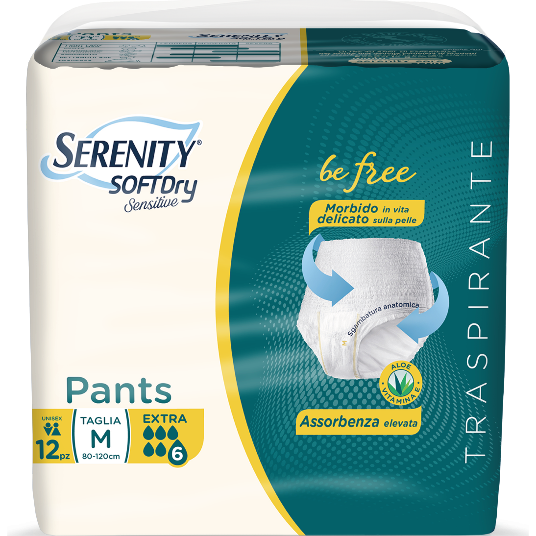 Serenity Soft Dry Sensitive Pants Extra Taille M 12 pièces