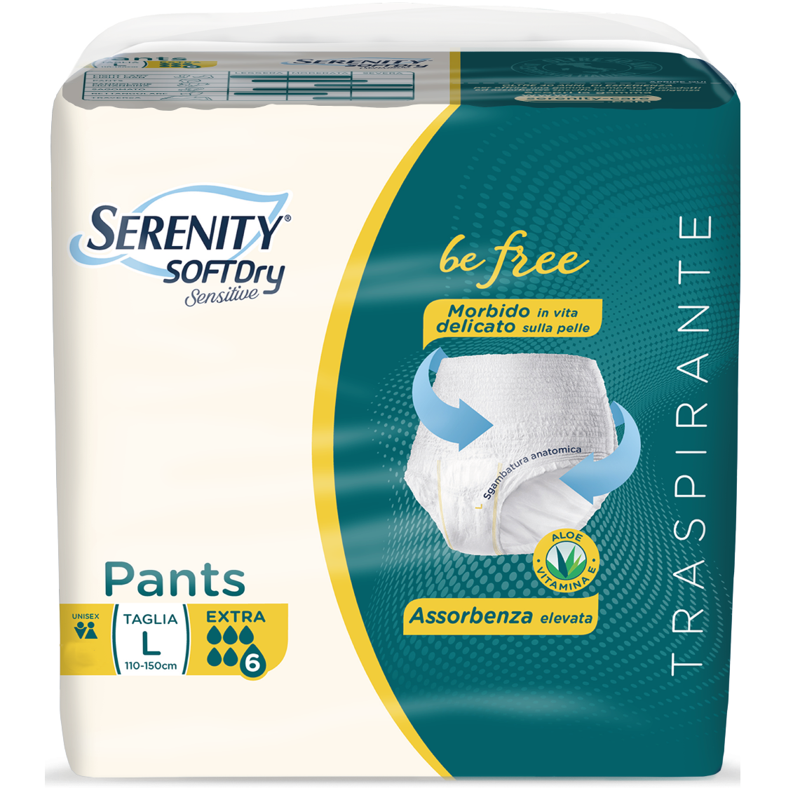 Serenity Soft Dry Sensitive Pants Extra Taille L 14 pièces