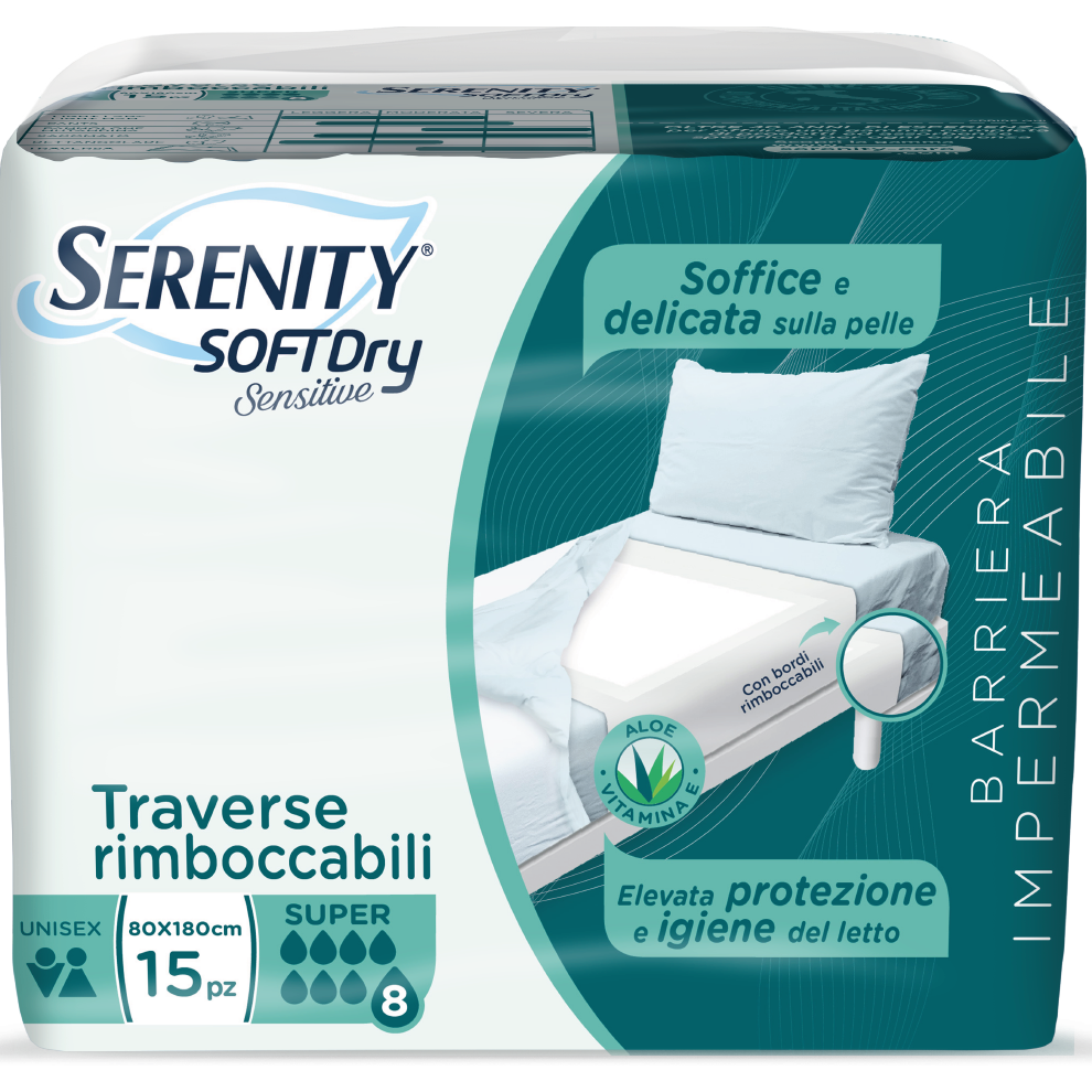Serenity Soft Dry Sensitive Alèse Absorbante Super 80x180 15 pièces