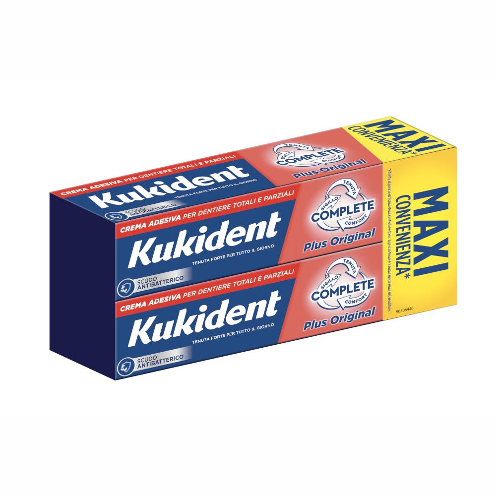 Kukident Complete Plus Original Crema Adesiva 2x65g