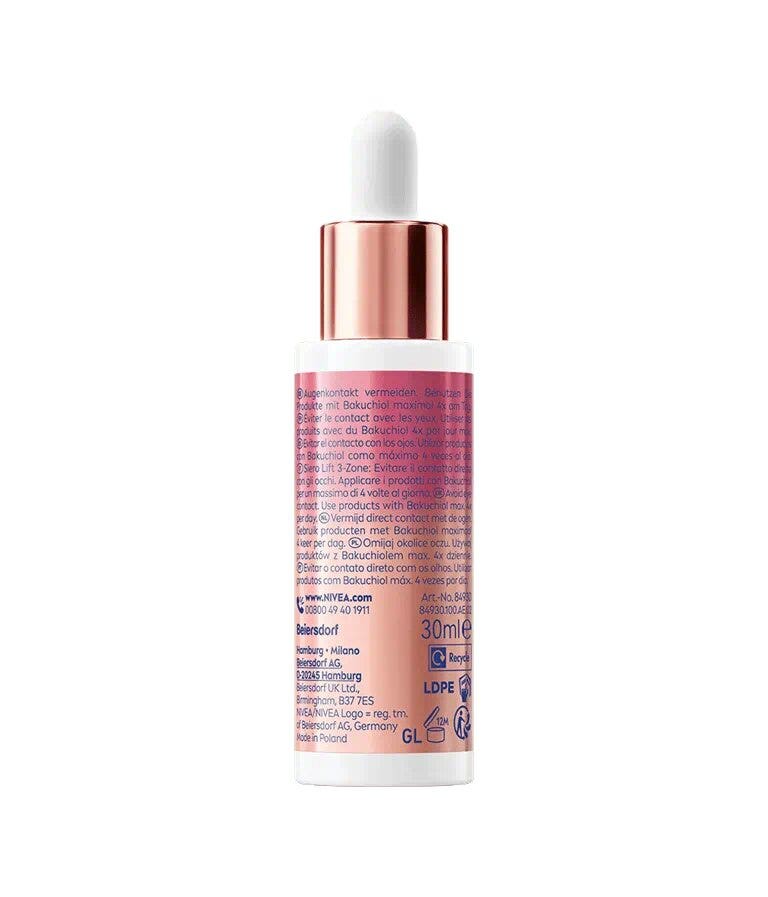 Nivea Cellular Expert Lift Sérum Lift 3-zones Visage Anti-rides Pour Un Effet Lifting 30 ml