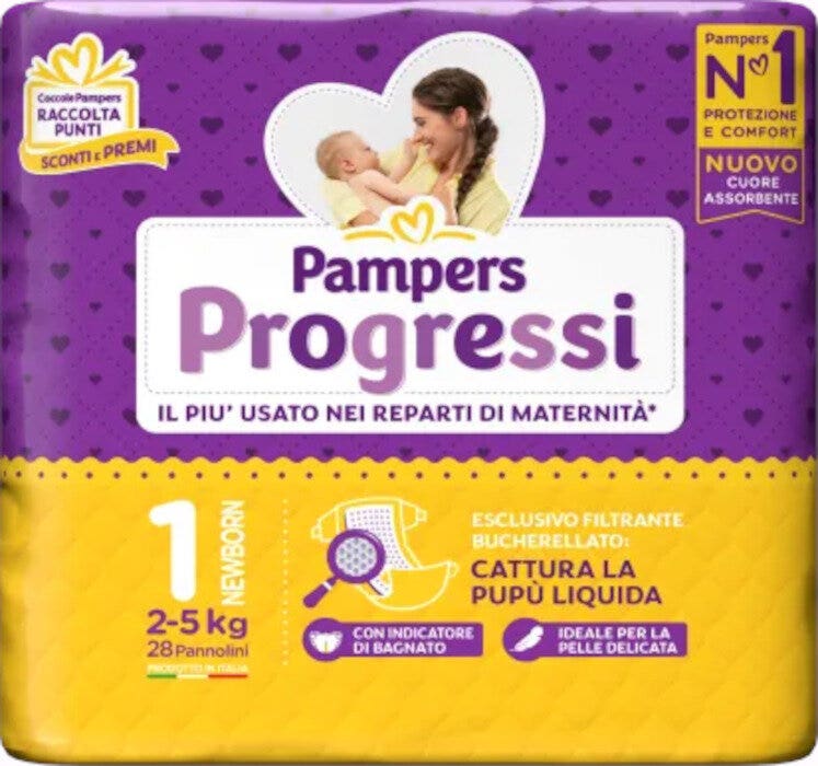 Pampers Progressi New Born Taille 1 (2-5 kg) 28 pièces