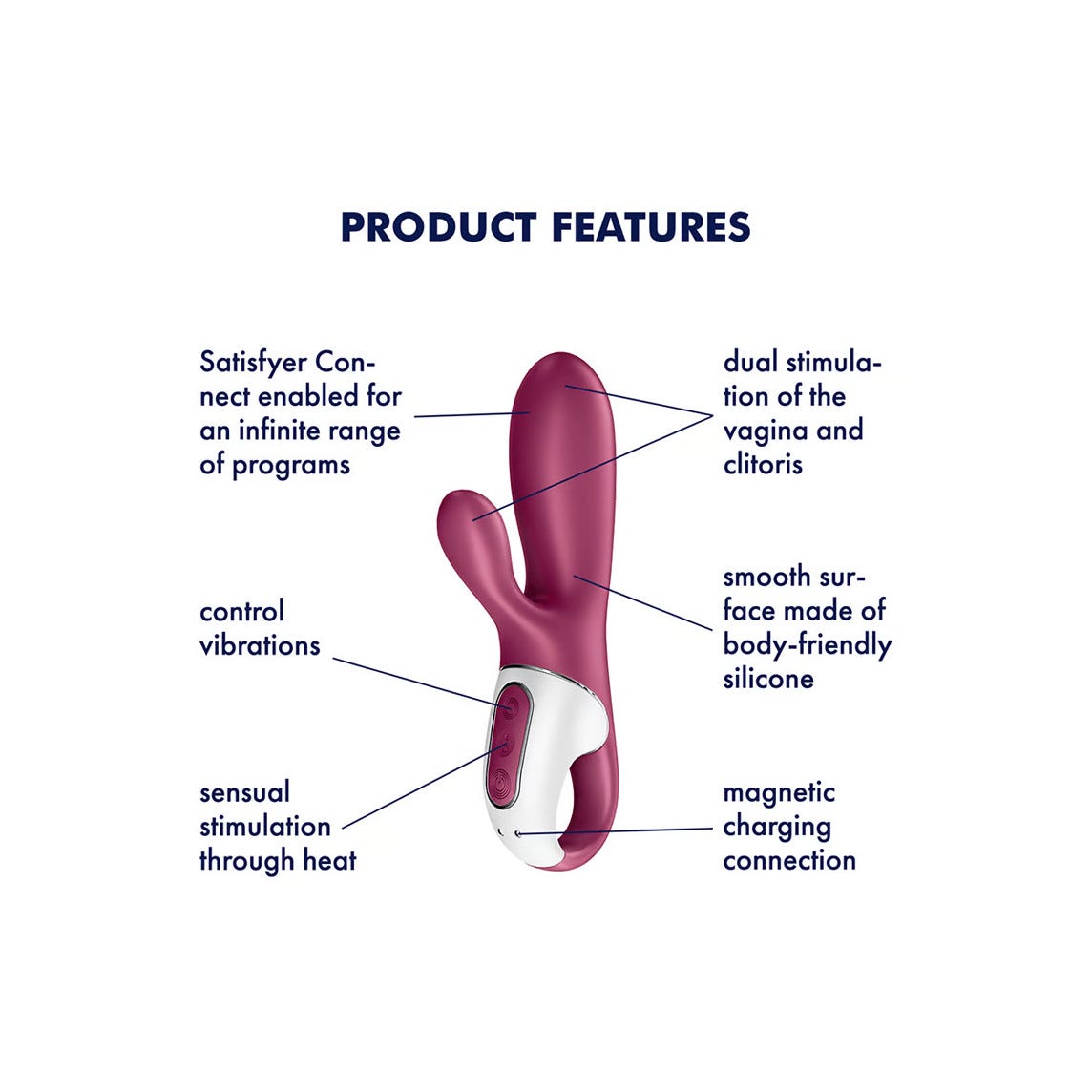 Satisfyer Hot Bunny Connect App Vibratore Rosso Porpora