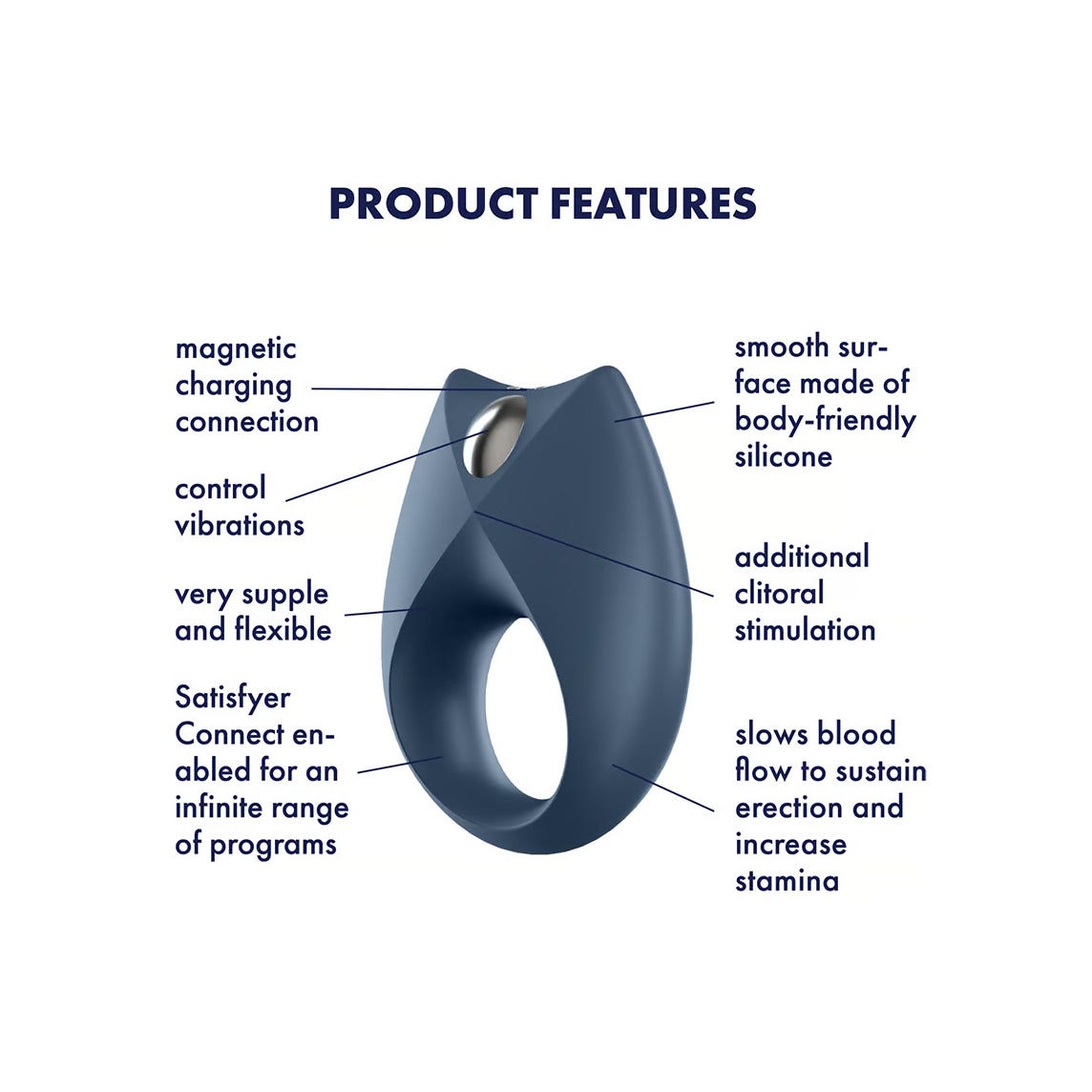 Satisfyer Royal One Connect App Anello Blu