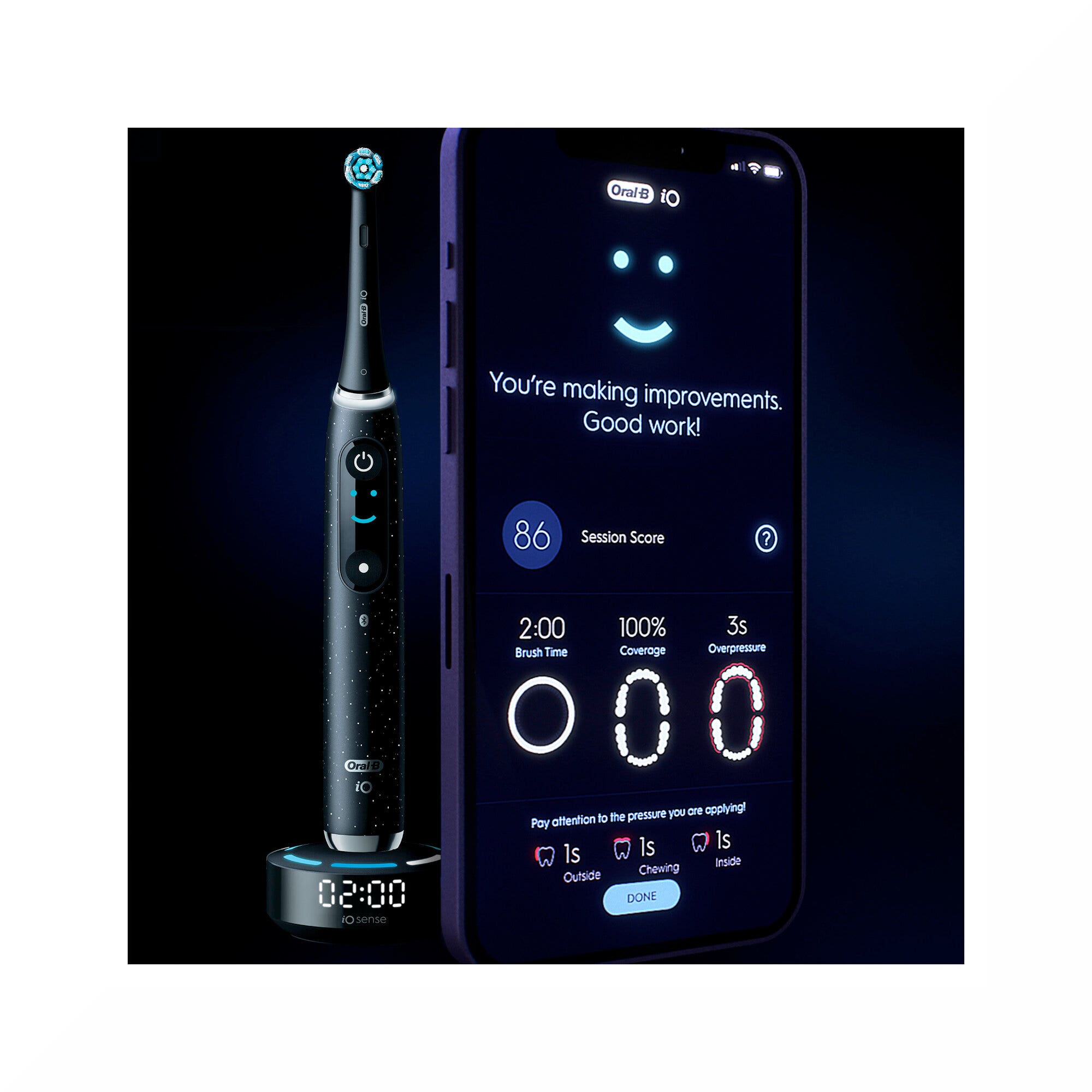 Oral-B Spazzolino Elettrico iO 10 Nero + 1 Testina + 1 Custodia + 1 Caricatore