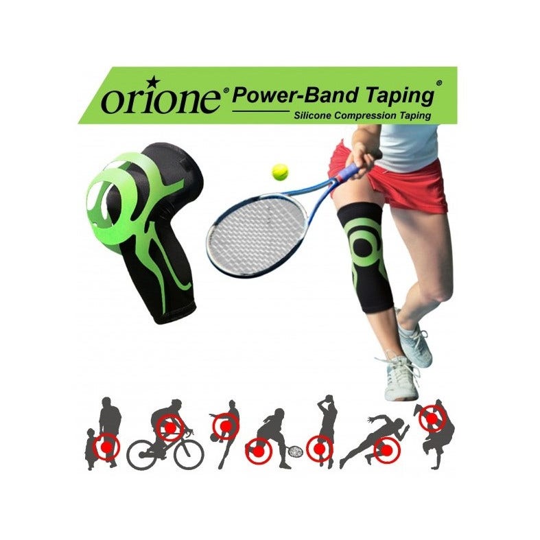 Orione Ginocchiera Nera Con Power Band Taping Integrato Taglia M 488